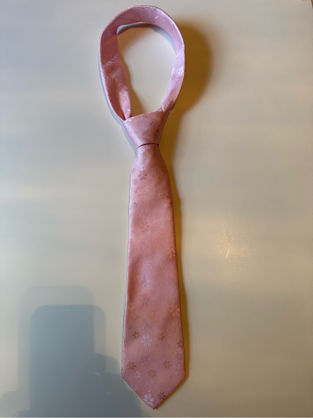 Men's Pink Floral Jacquard Tie